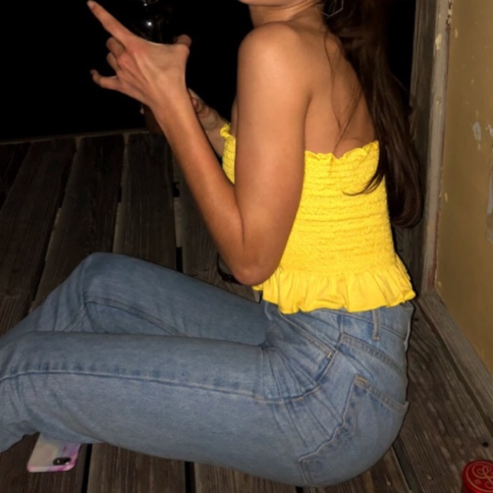 yellow tube top